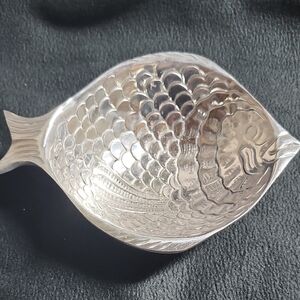 Silver Fish-Shaped Nut Bowl